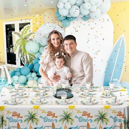 MEHOFOND 193Pcs Surf 1st Birthday Decorations Set