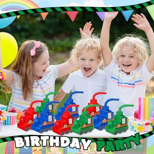 Tanlade 12 Pack Train Cups with Straws