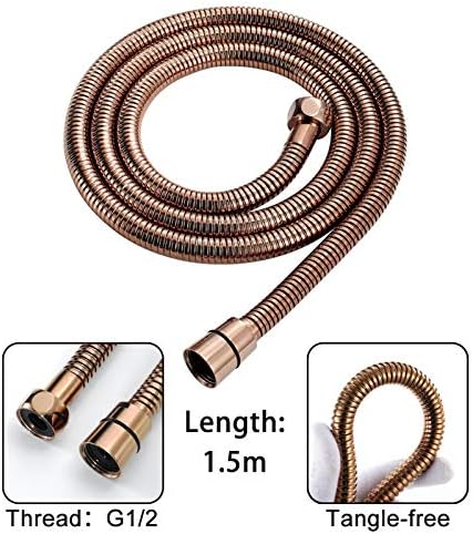 Rose Gold Handheld Shower Head Set with Silicone Nozzle