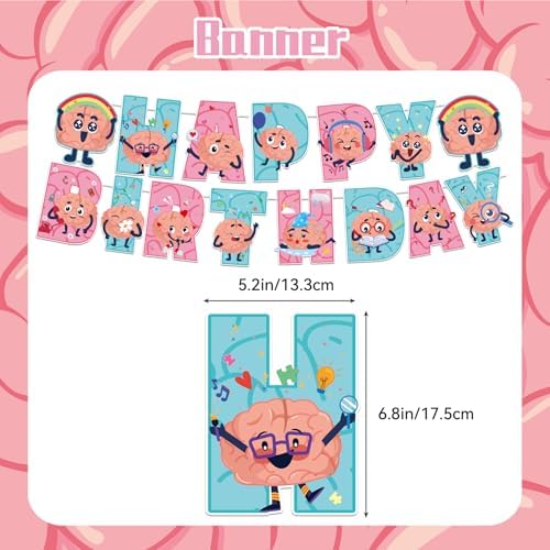 Brain Party Decorations with Balloons and Banners