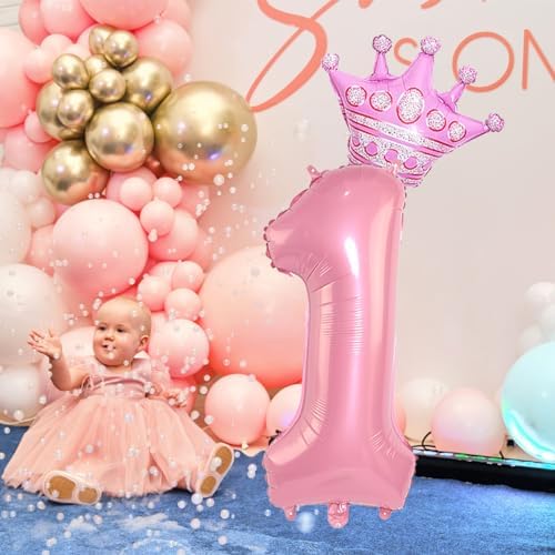 40 Inch Pink Crown Number 15 Balloons