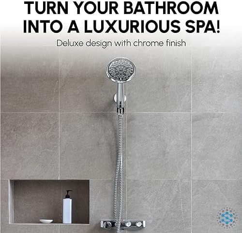 ShowerMaxx Luxury Spa Chrome Handheld Shower Head with 6 Settings