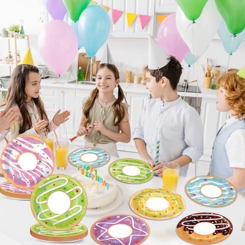 60Pcs Donut Themed Paper Plates for Birthday Party Decor