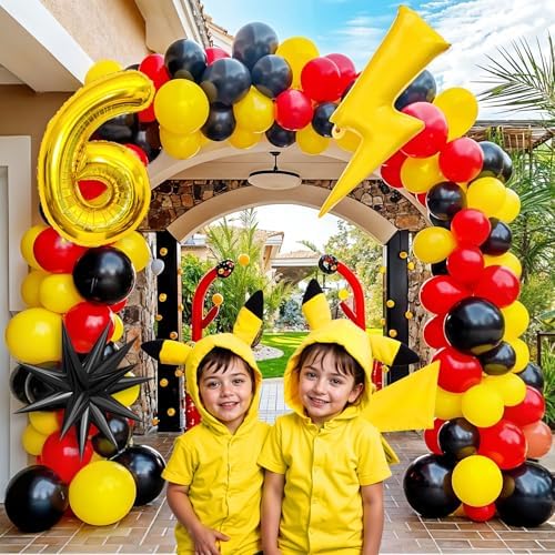 6th Birthday Balloon Arch Kit with Number 6 Decorations