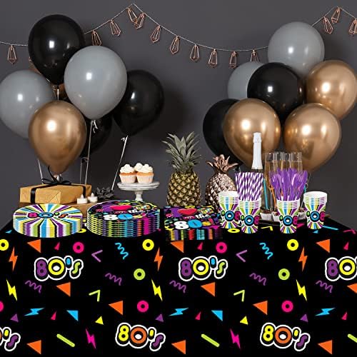 80s Party Decorations Tableware Set for 24 Guests