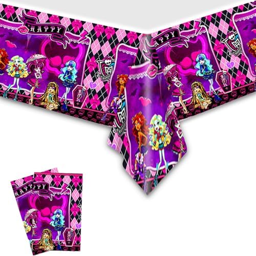 We1Fit 2Pcs Monster High School Tablecloth Birthday Party Supplies