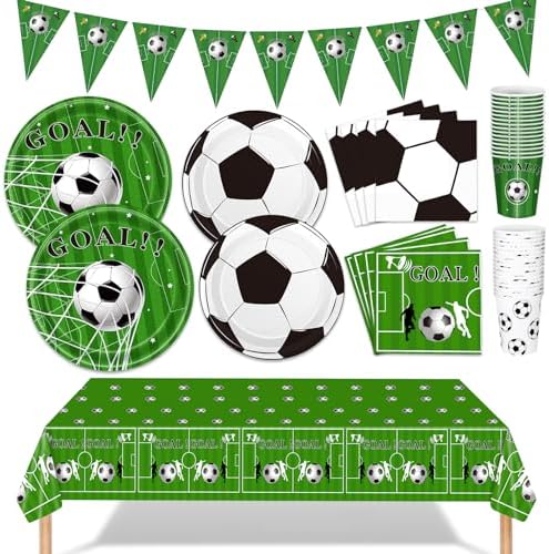 Soccer Party Decorations 98Pcs Set for 24 Guests