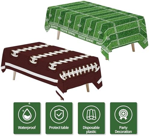 4 Pack Football Party Decorations Tablecloth