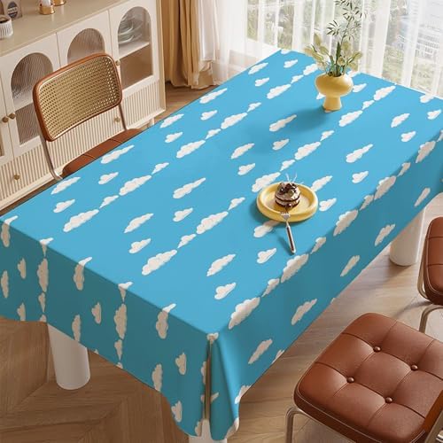 3PCS Blue Sky and White Clouds Tablecloth Birthday Decorations