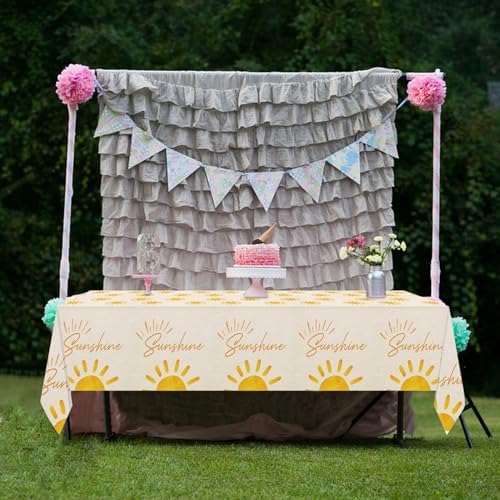 2PCS Boho Sun Tablecloths for Birthday Parties