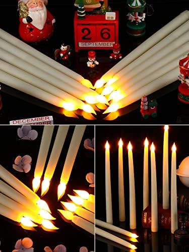 Treela 24 Pcs Flameless Taper Candles LED for Decorations