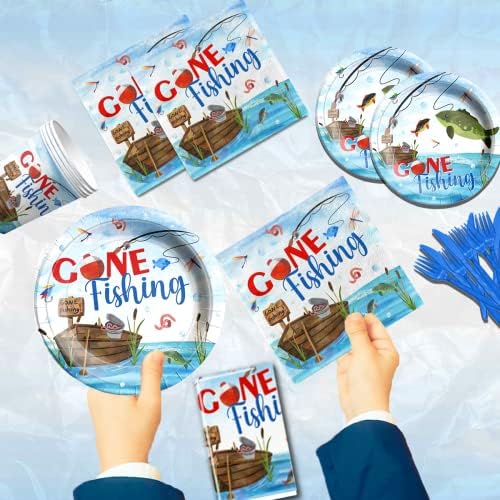142 Pcs Gone Fishing Party Tableware Set