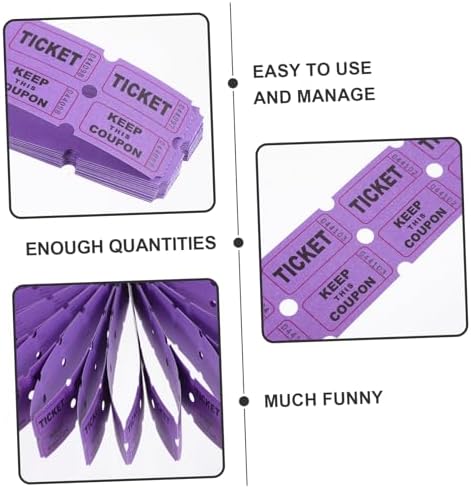 Homoyoyo 100pcs Purple Raffle Tickets for Events Party Supplies
