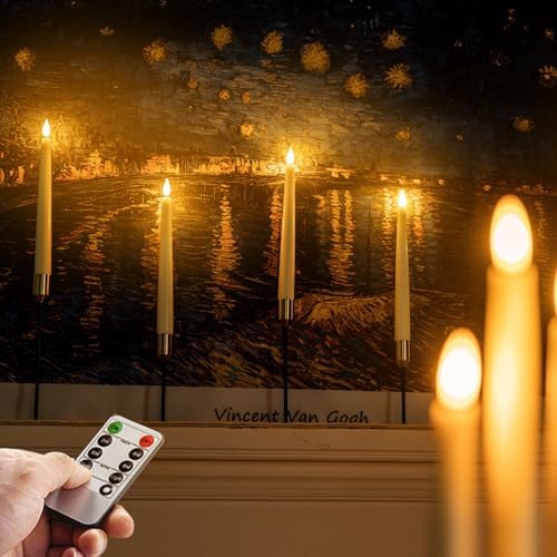 Homemory 6 Pcs Flameless Taper Candles with Remote Control