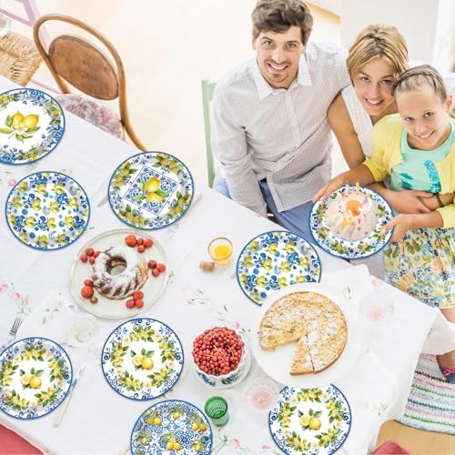 60PCS Lemon Theme Paper Plates for Birthday and Party