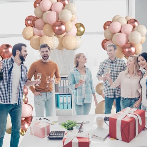 133 Pcs Rose Gold Balloon Garland Kit
