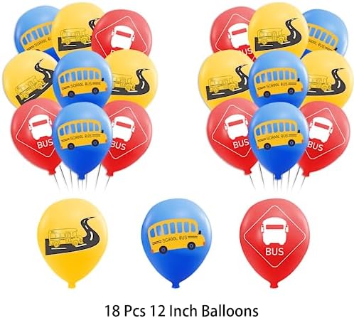 School Bus Birthday Party Decorations Set