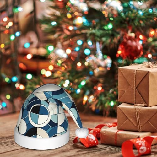 Augenstern Blue Geometric Christmas Hat Unisex Santa Hat