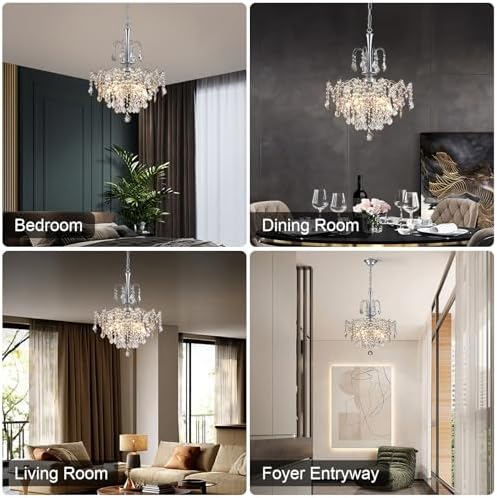 Modern Crystal Chandelier with Chrome Finish
