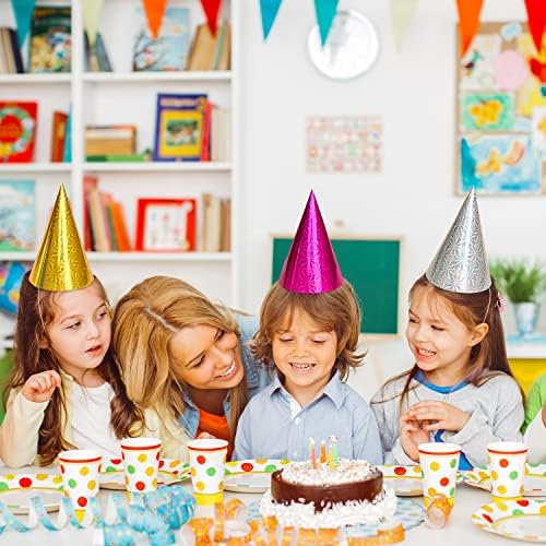 Coobbar Glitter Birthday Cone Hats 50 Pack Kids Adults Pets