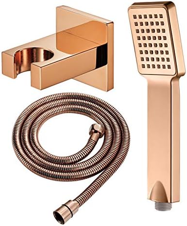 Rose Gold Handheld Shower Head Set with Silicone Nozzle