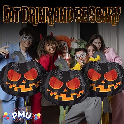 PMU Halloween Scary Pumpkin 22 Inch Mylar Balloon 25 Pkg