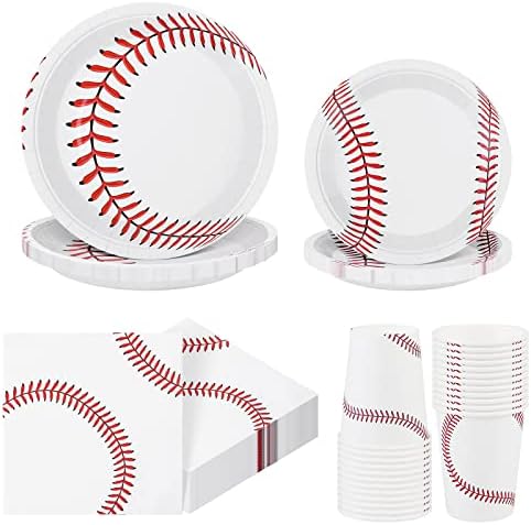 ADXCO 120 Piece Baseball Party Tableware Set