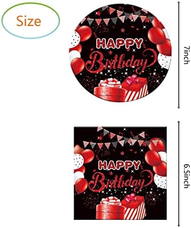 Red and Black Party Plate Set 20 Plates and Napkins