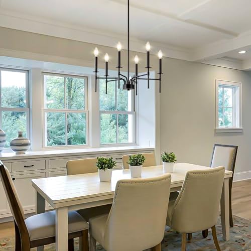 Qamra 6 Light Black Metal Chandelier