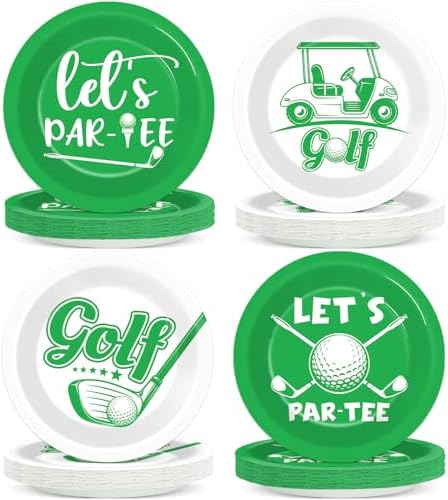 48Pcs Golf Themed Paper Plates for Birthday Parties