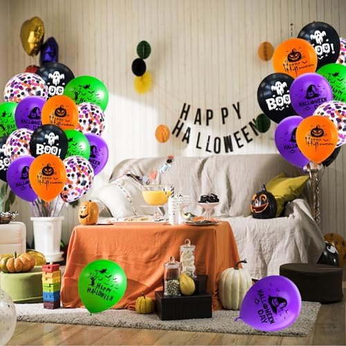 50 Pcs 12 Inches Halloween Balloons Multi Colors