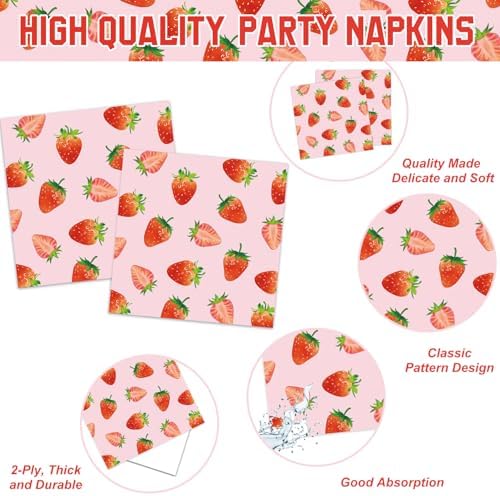168 Pcs Strawberry Birthday Decorations Set