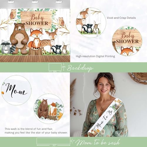 Woodland Baby Shower Decorations Set