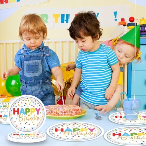 40Pcs Birthday Party Supplies Paper Plates Napkins Set