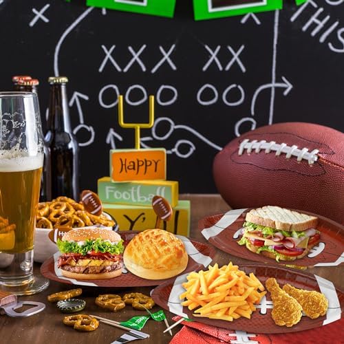 QZYL 50PCS Football Shaped Paper Plates