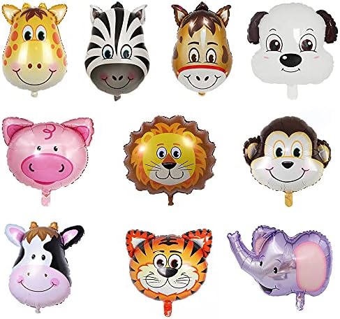 10PCS Giant Animal Balloons Set for Birthday Party Decorations