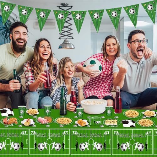 Soccer Party Decorations 98Pcs Set for 24 Guests