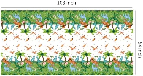 Dinosaur Birthday Party Tablecloth - 3 Pack 54x108 Inches