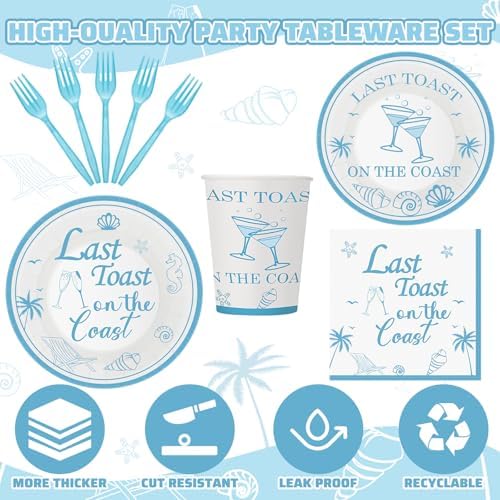 Last Toast on the Coast Party Plates Napkins Set