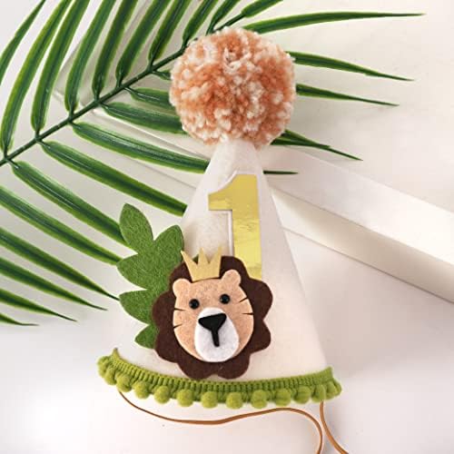 Lion First Birthday Crown for Boys - Jungle Safari Party Hat