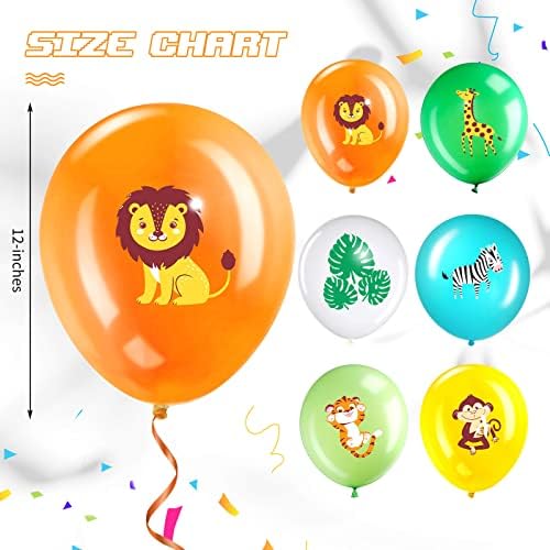 Zomiboo 36 Pcs Jungle Safari Balloons Animal Theme Decorations