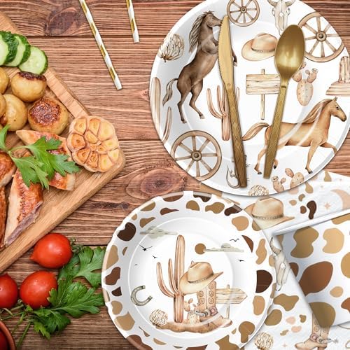 Western Cowboy Birthday Tableware Set for 24 Guests