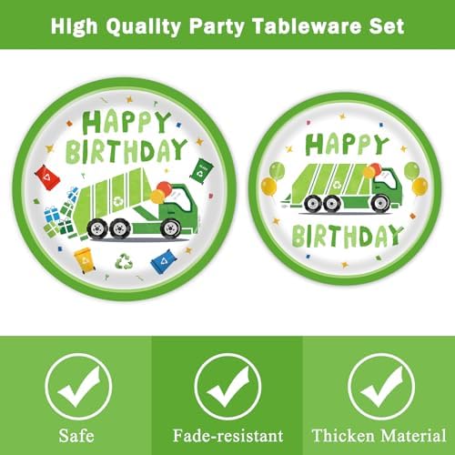 96 Pcs Garbage Truck Themed Paper Plates Party Supplies