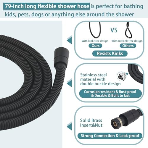 Localand Hand Shower with Slide Bar and 10 Settings