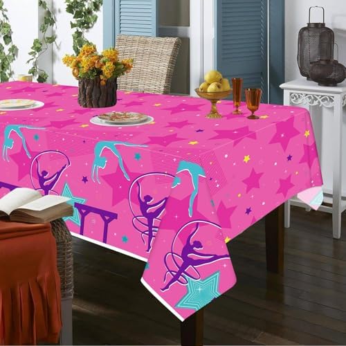 3 Pieces Gymnastics Theme Tablecloths for Birthday Party Decor