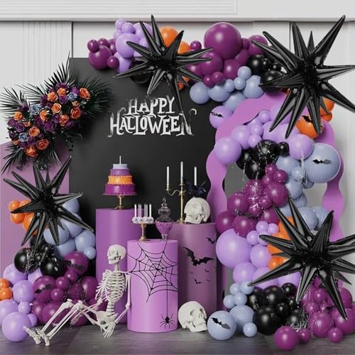 8 Pcs Black Star Balloons for Party Decorations