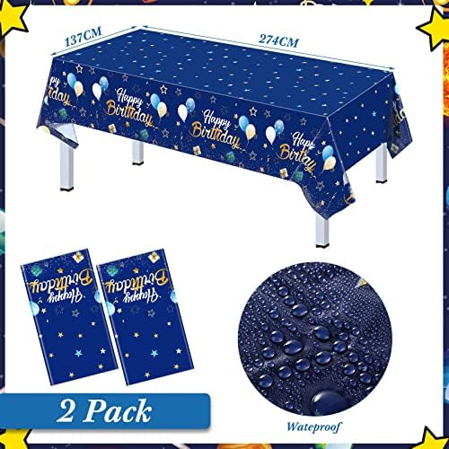 Blue Happy Birthday Tableware Set for 24 Guests