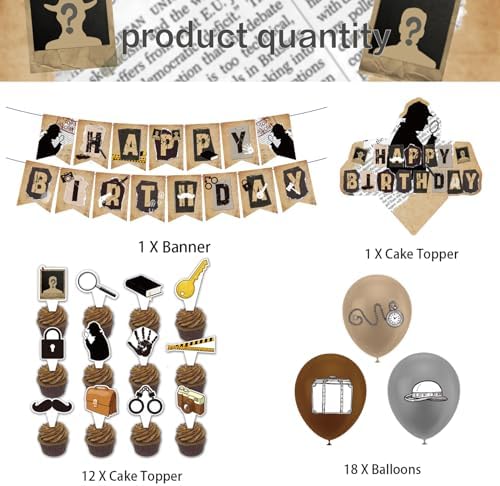 Detective Birthday Party Decorations with Balloons