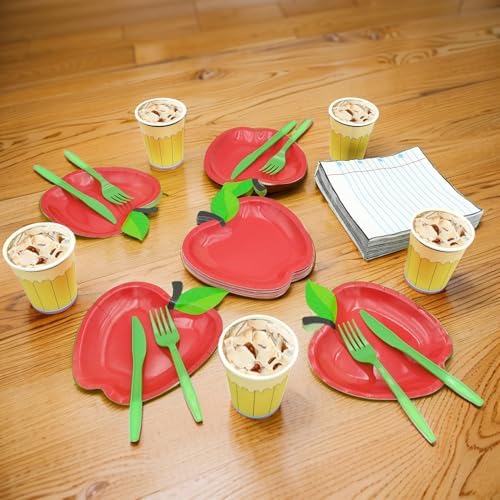 125PCS Back to School Decorations Plates Set