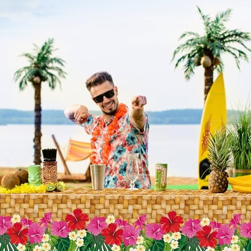 2 Pcs Hawaiian Luau Party Table Cover 54 x 108 Inches